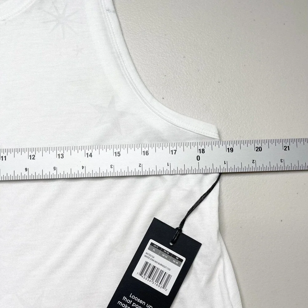 Wildfox Sweat White Star Mix Burnout‎ Crop Tank Top Size XL Sleeveless NWT